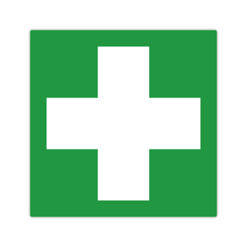 Aufkleber Grünes Kreuz 10 x 10cm